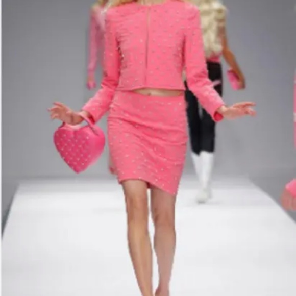 MOSCHINO COUTURE SS15 Runway Quilted Swarovski Crystal Embellished 2 Piece - Picture 2 of 4